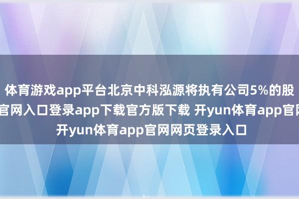 体育游戏app平台北京中科泓源将执有公司5%的股份-开yun体育官网入口登录app下载官方版下载 开yun体育app官网网页登录入口