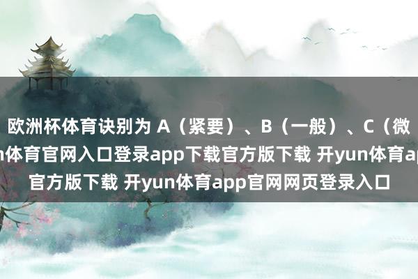 欧洲杯体育诀别为 A（紧要）、B（一般）、C（微细）三个等第-开yun体育官网入口登录app下载官方版下载 开yun体育app官网网页登录入口