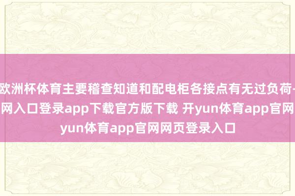 欧洲杯体育主要稽查知道和配电柜各接点有无过负荷-开yun体育官网入口登录app下载官方版下载 开yun体育app官网网页登录入口