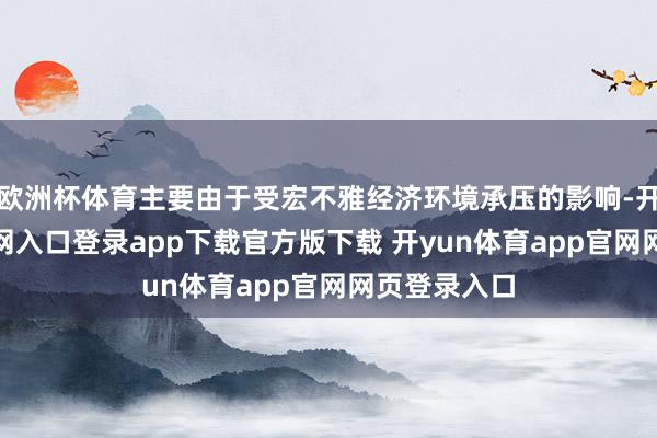 欧洲杯体育主要由于受宏不雅经济环境承压的影响-开yun体育官网入口登录app下载官方版下载 开yun体育app官网网页登录入口