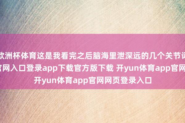 欧洲杯体育这是我看完之后脑海里泄深远的几个关节词-开yun体育官网入口登录app下载官方版下载 开yun体育app官网网页登录入口