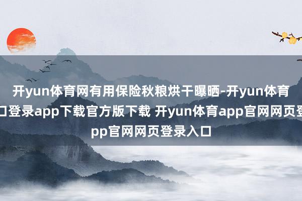 开yun体育网有用保险秋粮烘干曝晒-开yun体育官网入口登录app下载官方版下载 开yun体育app官网网页登录入口