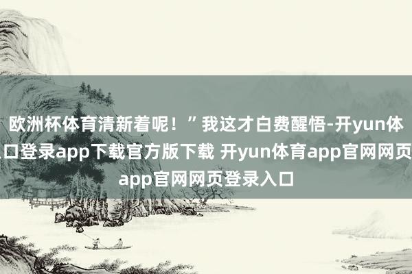 欧洲杯体育清新着呢！”我这才白费醒悟-开yun体育官网入口登录app下载官方版下载 开yun体育app官网网页登录入口