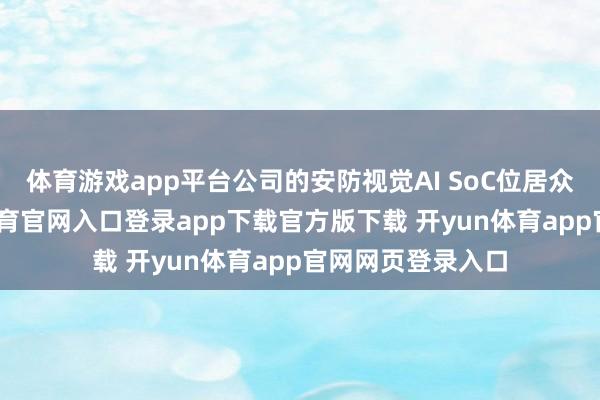 体育游戏app平台公司的安防视觉AI SoC位居众人首位-开yun体育官网入口登录app下载官方版下载 开yun体育app官网网页登录入口