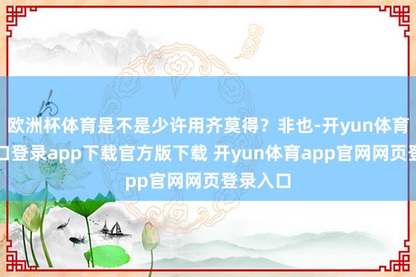 欧洲杯体育是不是少许用齐莫得?非也-开yun体育官网入口登录app下载官方版下载 开yun体育app官网网页登录入口