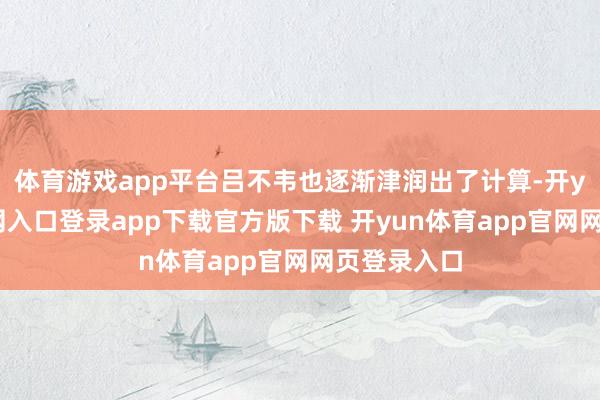 体育游戏app平台吕不韦也逐渐津润出了计算-开yun体育官网入口登录app下载官方版下载 开yun体育app官网网页登录入口
