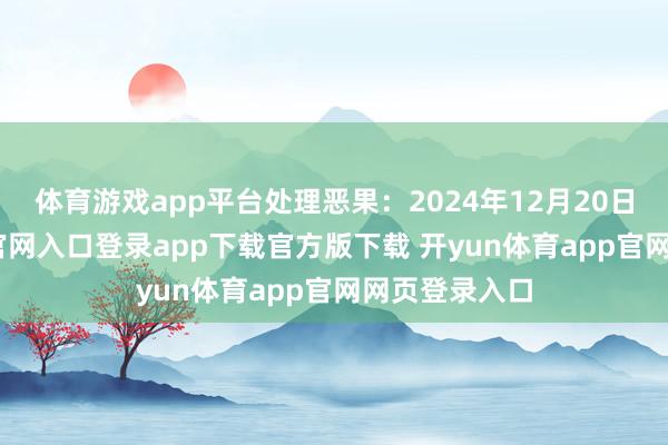 体育游戏app平台处理恶果：2024年12月20日-开yun体育官网入口登录app下载官方版下载 开yun体育app官网网页登录入口