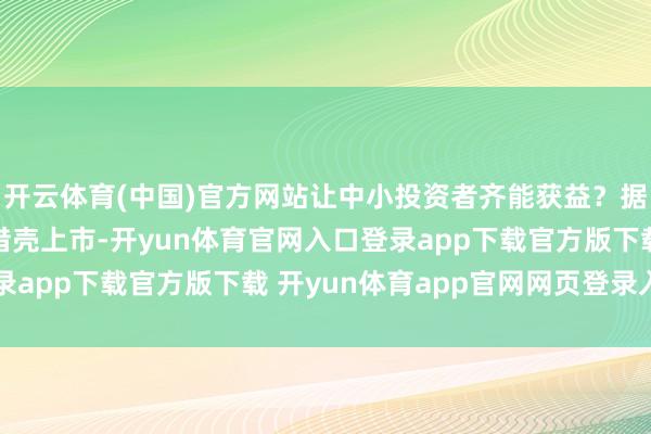 开云体育(中国)官方网站让中小投资者齐能获益?据市集神话和测度荣耀借壳上市-开yun体育官网入口登录app下载官方版下载 开yun体育app官网网页登录入口