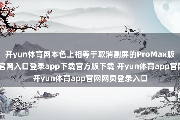 开yun体育网本色上相等于取消副屏的ProMax版块-开yun体育官网入口登录app下载官方版下载 开yun体育app官网网页登录入口