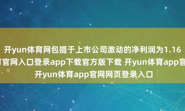 开yun体育网包摄于上市公司激动的净利润为1.16亿元-开yun体育官网入口登录app下载官方版下载 开yun体育app官网网页登录入口