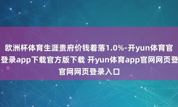 欧洲杯体育生涯贵府价钱着落1.0%-开yun体育官网入口登录app下载官方版下载 开yun体育app官网网页登录入口