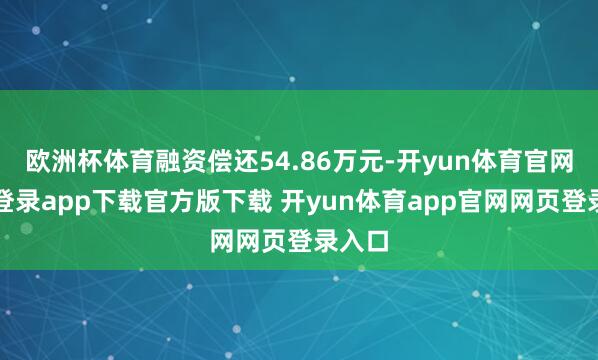 欧洲杯体育融资偿还54.86万元-开yun体育官网入口登录app下载官方版下载 开yun体育app官网网页登录入口