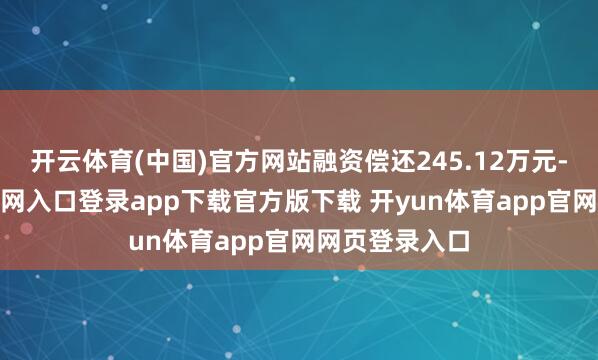 开云体育(中国)官方网站融资偿还245.12万元-开yun体育官网入口登录app下载官方版下载 开yun体育app官网网页登录入口