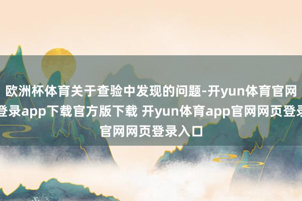 欧洲杯体育关于查验中发现的问题-开yun体育官网入口登录app下载官方版下载 开yun体育app官网网页登录入口
