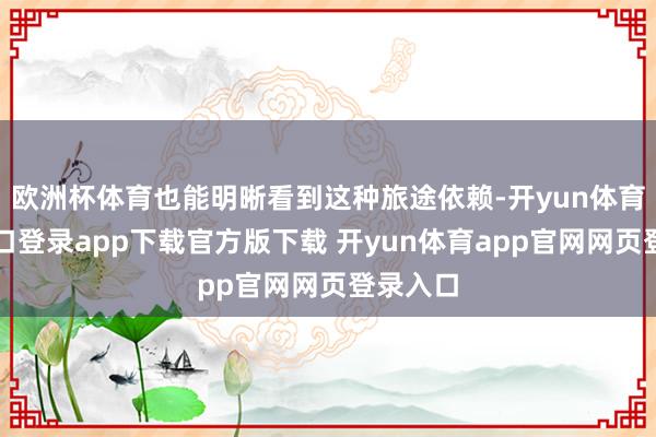 欧洲杯体育也能明晰看到这种旅途依赖-开yun体育官网入口登录app下载官方版下载 开yun体育app官网网页登录入口