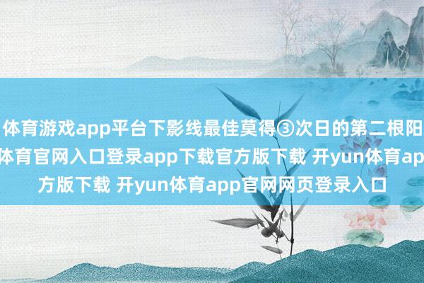 体育游戏app平台下影线最佳莫得③次日的第二根阳线必须放量-开yun体育官网入口登录app下载官方版下载 开yun体育app官网网页登录入口