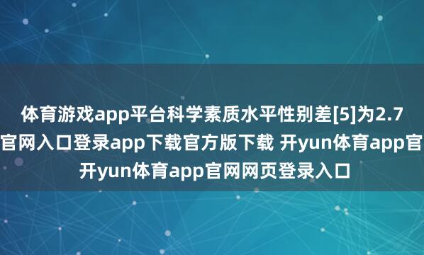 体育游戏app平台科学素质水平性别差[5]为2.76%-开yun体育官网入口登录app下载官方版下载 开yun体育app官网网页登录入口